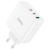 Hoco polnilec adapter N30 GuN QC PD 65W vhod 1x USB A in 2x Type C za Samsung - bel