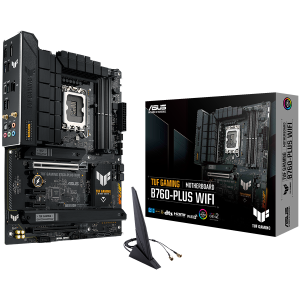 ASUS TUF GAMING B760-PLUS WIFI LGA1700 ATX gaming MB - Intel B760 4xDIMM DDR5 3xM.2 4xSATA PCIe 5.0 2.5Gb Ethernet WiFi 6 + Bluetooth 1xDisplayPort 1xHDMI with Aura Sync support - 90MB1ER0-M1EAY0