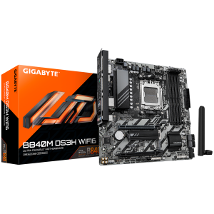 GIGABYTE B840M DS3H WIFI6 AM5 mATX osnovna plošča - AMD B840, 4xDDR5, 2xM.2, 4xSATA, 2.5Gb LAN, WiFi 6, BT, 1xHDMI, 2xDP - B840M DS3H WF6