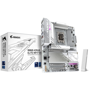 GIGABYTE B860 AORUS ELITE WIFI7 ICE LGA1851 ATX osnovna plo??a - Intel B860, 4xDDR5, 3xM.2, 4xSATA, 2.5Gb LAN, WiFi 7, BT, 1x USB4 Type-C, 1xDP, 2xHDMI (1x spredaj) - B860 A ELITE WF7 ICE