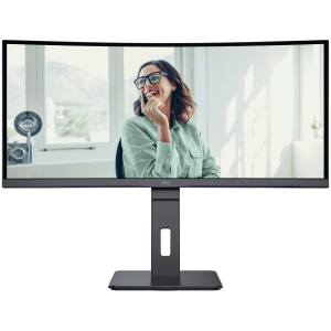 AOC CU34P3CV ukrivljen monitor - 86.4cm (34?), UWQHD (3440 x 1440), VA, 1500R, 100Hz, 4ms (GTG), USB-C PD 65W, USB razdelilnik, KVM, LAN RJ45, 1x HDMI 2.0, 1x DP 1.4 - CU34P3CV