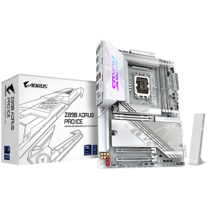 GIGABYTE Z890 AORUS PRO ICE WIFI7 LGA1851 ATX osnovna plošča - Intel Z890, 4xDDR5, 5xM.2, 4xSATA, 5Gb LAN, WiFi 7, BT, 2x Intel TB4 (USB4 Type-C), 1xHDMI (spredaj) - Z890 AORUS PRO ICE