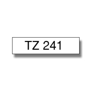 Brother TZe-241 / TZ-241 trak 18mm - črn izpis / bel trak (original)