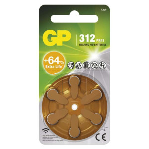Baterija GP za slušne aparate ZA312 6/1