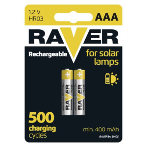 Baterija RAVER SOLAR polnilna HR03 AAA 2 blister 2/1