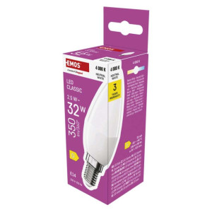 LED žarnica Classic Candle / E14 / 2,5 W (32 W) / 350 lm / Nevtralna bela