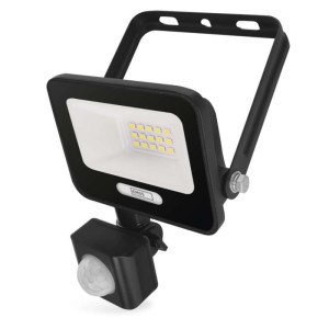 LED reflektor GLARO PIR 10 W, črni, IP54, 1000 lm, nevtralna bela