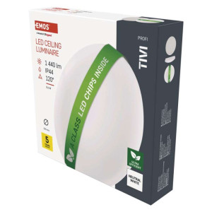 LED stropna svetilka TIVI, A CLASS, okrogla bela 8,6W, IP44, Nevtralna bela