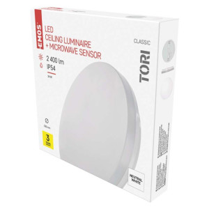 LED svetilo nadometno TORI, okroglo, 24W, IP54, s senzorjem, nevtralno bela