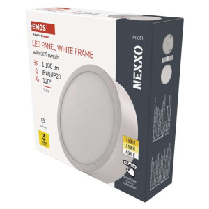 LED svetilo nadometno NEXXO, okroglo, belo, 12,5W, nastavljiva CCT