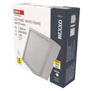 LED svetilo nadometno NEXXO, kvadratno, belo, 12,5W, nastavljiva CCT