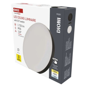 LED svetilo nadometno DIONI okroglo, črna, 15W, nastavljiva CCT
