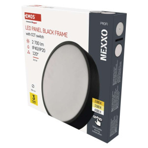LED svetilo nadometno NEXXO, okroglo, črno, 28,5W, nastavljiva CCT