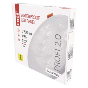 LED panel VIXXO, okrogel, bel, 19W, nevtralno bela