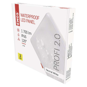 LED panel VIXXO, kvadratni, bel, 19 W, nevtralno bela