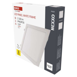 LED vgradno svetilo NEXXO, kvadratno, belo, 24W, nevtralno bela