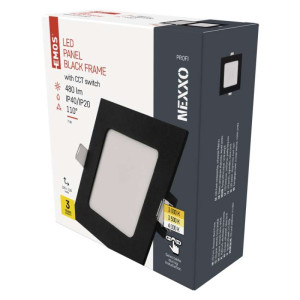 LED vgradno svetilo NEXXO, kvadratno, črno, 7W, nastavljiva CCT