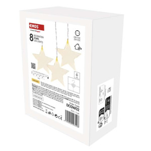 LED božični zastor – zvezde, 45x84, zunanji in notranji, topla bela