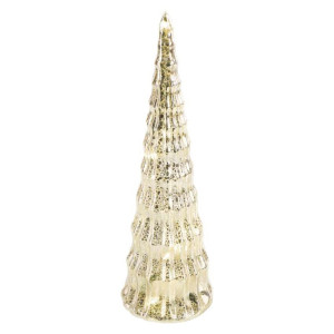 LED božična jelka, 27 cm, 2x CR2032, notranja, topla bela, časovnik