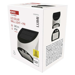 Solarna LED svetilka LUMI s senzorjem gibanja, bela, nevtralna bela