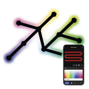 GoSmart LED svetilka Lines črna, 9 delov, 34 W, RGBIC možnost zatemnitve, WiFi