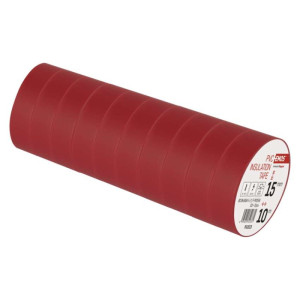 Izolirni trak PVC 15/10 rdeči 10/1