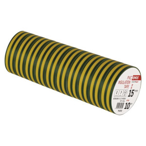 Izolirni trak PVC 15/10 rumeno-zeleni 10/1