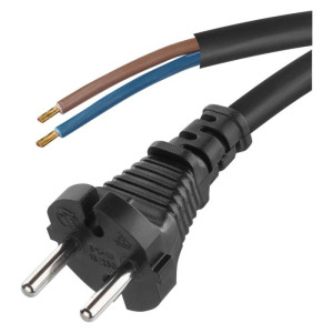 Flekso kabel guma/neopren 2×1mm2, 3m, črn
