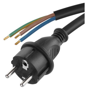 Priključna vrvica GUMA 3×1,5mm črna 3M