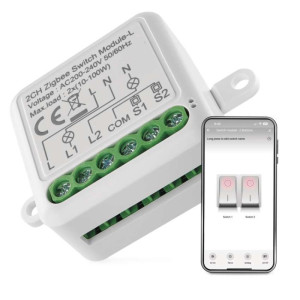 GoSmart stikalni modul IP-2104SZ, ZigBee, 2-kanalni (ne potrebuje žice N)