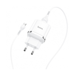 HOCO pametni hišni polnilec N3 18W z 3.0 QC USB vtičem in s polnilnim kablom MicroUSB bel
