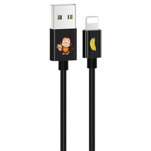 USAMS podatkovni kabel SJ234 z opico Lightning - črn