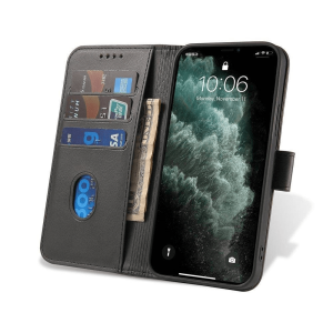 Onasi Wallet denarnica usnjena preklopna torbica Realme 11 Pro / Realme 11 Pro Plus - črna