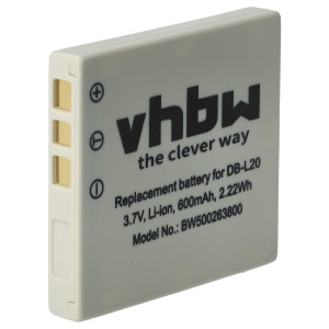 Baterija DB-L20 za Sanyo Xacti DMX-C1 / VPC-C1 / VPC-J1, 600 mAh